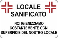 locale sanificato cartello locale sanificato cartello